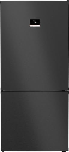 Bosch KGP86AXB0N, Serie 8, Smarte XXL-Kühl-Gefrier-Kombination, 186 x 86 cm, 419 L Kühlen & 202 L Gefrieren, NoFrost, Flexibles Interieur, 3x längere Frische, Gebürsteter schwarzer Stahl