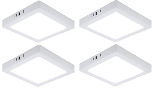 V-TAC LED Deckenlampe Wohnzimmerleuchte Flurlampe Aufbau-Panel quadratisch Küchenleuchte, Kunststoff weiß, 18W 1980lm 6500K kaltweiß, L 21,4 cm