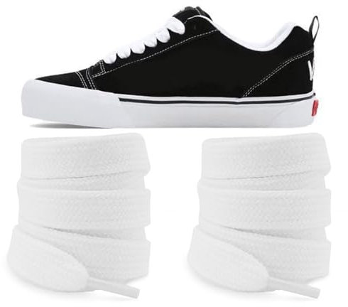 NDTEZUGT Ø15mm Fat Laces Breite Schnürsenkel für Skateboard Schuhe, Dicke Flach Schnürsenkel Chunky Shoe Laces (White,63/160cm)