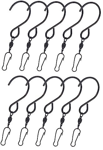 Gogogmee Drehhaken Windspielaufhänger Edelstahl 360° mit Kugellager 10 Stück Rostfrei und Robust für Windspiele Glocken Laternen Sichere Aufhängung für Garten und Balkon Deko