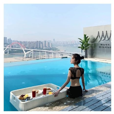 Pool Tablett Poolbar Schwimmend Rattan Gewebt Serviertablett Schwimmendes Tablett Pool Tablett Tisch Essen Tablett Bar Schwimmbad Schwimmendes Tablett Für Pool