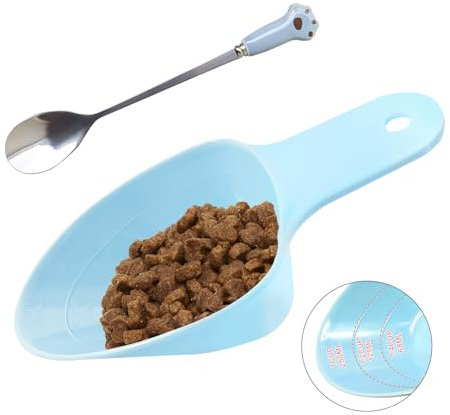 Pelle à Nourriture pour Animaux avec Ligne Graduée, Environ 120g pour les Marchandises Sèches pour Animaux de Compagnie, Cuillère d'alimentation pour Animaux de Compagnie en Forme de Griffe pour la No