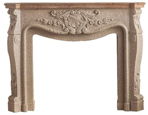 TT-YEC Home Decorative Mantel, Fireplace Surround Frame, Classic Carved Vintage Design, Decorative Wooden Fireplace Console with Shelves, Modern Design for Hallway Living Room,C
