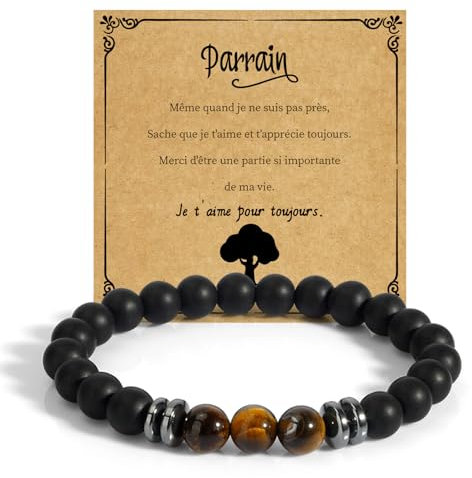 FAJUXIS Bracelet Cadeau Pour Parrain - Noel, Anniversaire, Baptême - Original Pour Marraine