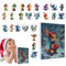 Drachen-Adventskalender 2024, Adventskalender des Drachen 2024 für Kinder, 2D-Acryl-Tierdekorationen, Weihnachtskalender 2024, realistische Ornamente P
