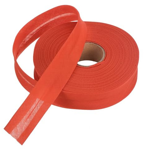 QUARKZMAN 25mm Einzelnes Schrägband aus Polyester, Nahtband zum Nähen Basteln Dekorationen DIY Handwerk(Rot22m)