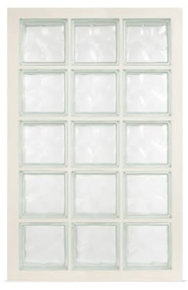 Panel prefabricated with water-repellent cement, vertical use | N. 15 glass blocks (3x5) mm 190x190x80 corrugated transparent | Dimension 670x1070 mm | Selling unit: 1 panel