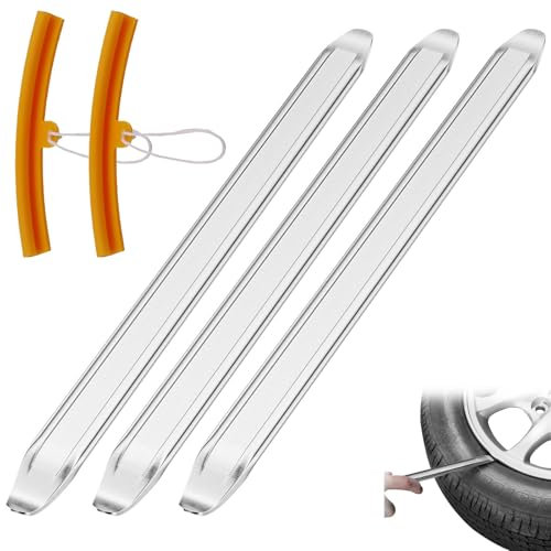 Cutiolly Lot de 3 leviers de Montage pour pneus de 30 cm,Demonte Pneu Moto,3pcs Demonte Pneu,Démonte-pneus Manuels,Démonte Pneus Voiture,Demonte Pneu Trottinette,Demonte Pneu Métal,pour Voiture