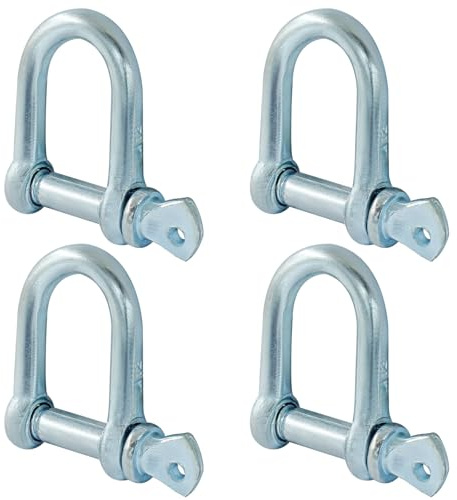 Cjueiom 4 x M12 D-Ring-Schäkel, robuste D-Schäkel, Stahlbügel für Abschleppen und Outdoor-Aktivitäten