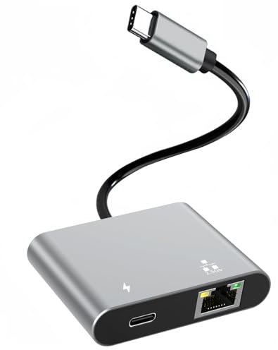 2.5G Adaptateur USB-C Ethernet, PD100W, Adaptateur Réseau RJ45 100/1000/2500 Mbps, Adaptateur LAN 2,5 Gigabit, 2500Mbps USB C Ethernet Adapter, Compatibile Con Windows 11/10/Linux/MacOS/ChromeOS