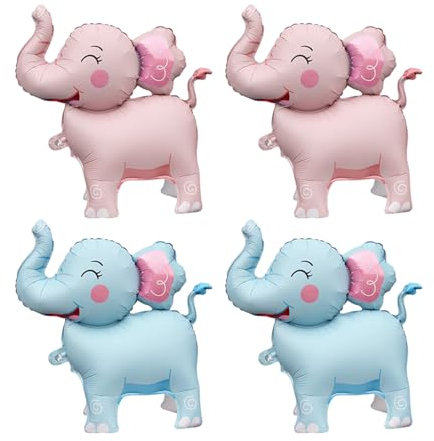 OAOSDH 4 Stücke Cartoon Elefantenballons, Niedliche Tierballons, Aufblasbare Spielzeug Für Kinder, Party -Dekorationsballons.