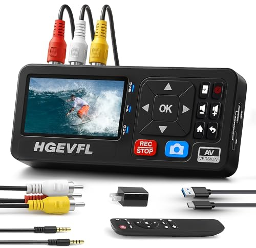 HGEVFL VHS to Digital Converter, Black