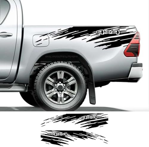 AENQNVK Aufkleber im Schlammschlinger-Stil für Pickup-Betten, Auto-Spritzschutz, LKW-Dekor, passend für Toyota Hilux, Dodge RAM, Isuzu Dmax, GWM Cannon