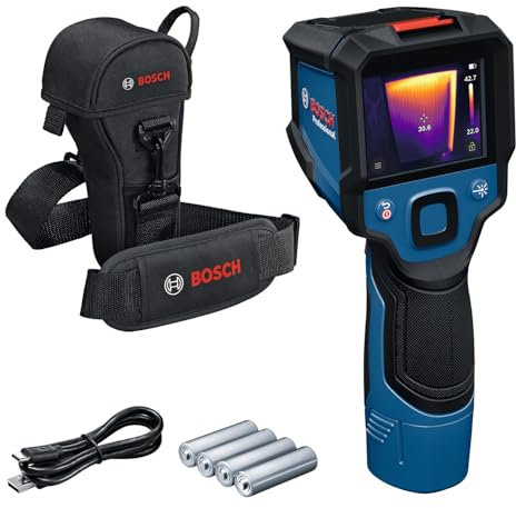 Bosch Professional Termo GTC 12V-450-13 (risoluzione 256x192 px, da -20°C a +450 °C, doppia fonte di alimentazione, adattatore per batteria AA1, 4x 1,5 V LR6 AA, custodia, cavo USB-C®)