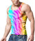 Canottiera da uomo LBGTQ arcobaleno, stampa muscolare, maglietta senza maniche, maglietta da corsa, modello Pride Month, graffiti Batik, Lilla, M