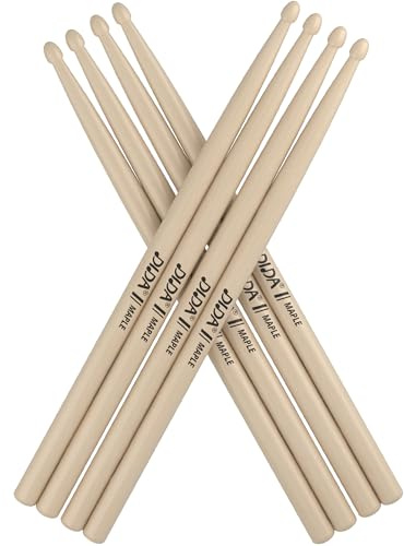Baguettes pour enfants, baguettes de batterie en bois d'érable de 30,5 cm, accessoires de percussion pour instruments de musique, baguettes pour étudiants, débutants (érable, 4 paires)