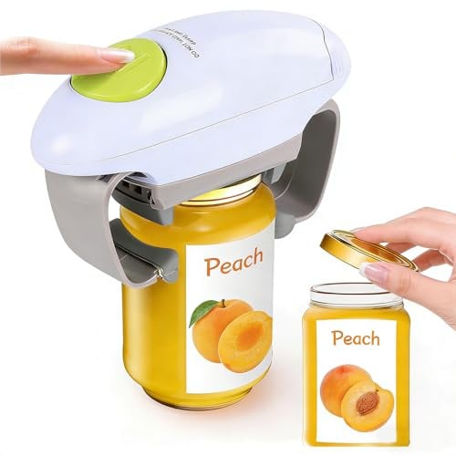 Electric Can Opener,Geichan One Touch Switch Electric Jar Opener,Saves Time and Effort Automatic Electric Bottle Opener for Seniors, Arthritic, Chef,Eliminate Hands and Injured Hand