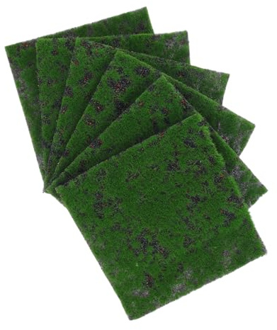 Künstlicher Moosteppich Grün 6 Stück 15x15cm für Bastelarbeiten