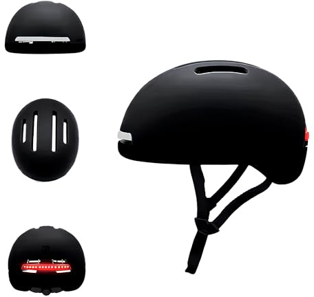 Casque Vélo Lumineux LED avec Clignotants, Feux Stop Automatique, Télécommande sans Fil, Sécurité Renforcée Jour & Nuit, Homologué CE - Unisexe Adulte - Baltee H01 (Black, S/M)