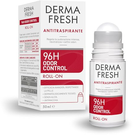 Dermafresh Odor Control 96H Deodorante Antitraspirante Roll-On, 50 ml | Protezione Contro Sudorazione e Cattivi Odori. Senza Alcol e Antimacchia. Delicato Sulla Pelle, Dermatologicamente Testato