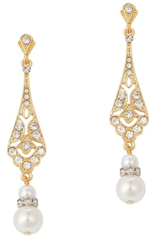 Coucoland 1920s Retro Stil Ohrringe Damen Perlen Dangle Ohrringe Inspiriert von Great Gatsby Damen Kostüm Accessoires