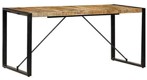 Mokuyary Esstisch 160x80x75 cm Massivholz Mango Küchentisch Esszimmertischm, Esszimmertisch Esszimmer Tisch für Küchen, Zuhause und Büro