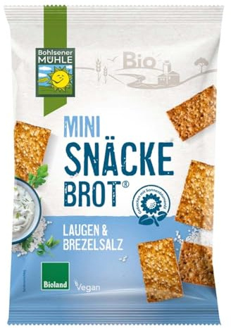 Bohlsener Mühle Mini Snäckebrot, Laugen & Brezelsalz, 95g