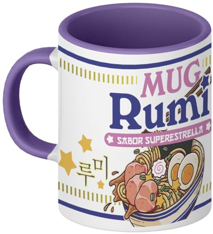 Movilshop | KPop Mug - Ceramic Decorated with Ramen | Zoey, Mira, Rumi | - 325ml / 11oz - Multicoloured - Includes Gift Box - Ideal for Gift and Everyday Use (RUMI)