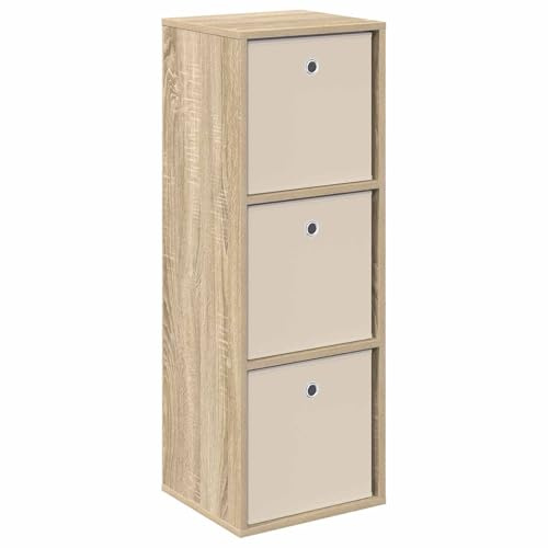 vidaXL Sideboard mit Schubladen Sonoma-Eiche 35 x 32 x 99,5 cm, Wohnzimmer Sideboard, modernes Design, Robustes freistehendes Regal, ordentlich und elegant