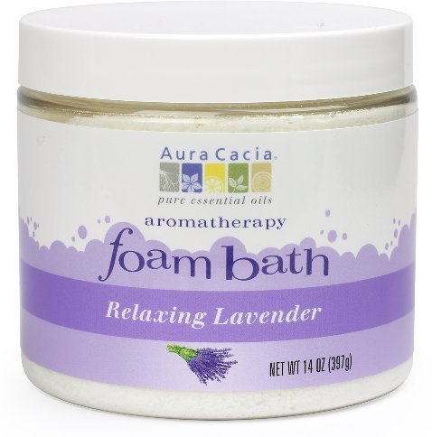 Aura Cacia Aromatherapy Foam Bath, Relaxing Lavender, 14 ounce jar (Pack of 2)