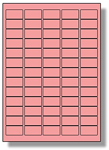 Label Planet® 65 Per Page/Sheet, 5 Sheets (325 Sticky Pink Mini Labels), Blank Plain Matt Quality A4 Coloured Stickers, for Laser/Copier/Inkjet Printer, UK LP65/38C, 21.2 x 38.1 MM, Colour Coding