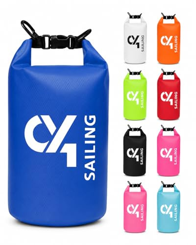 C4S Ripstop Dry Bag wasserdichte Tasche – 1,5L 5L 10L 20L 30L Liter | Reißfester wasserfester Packsack Seesack Beutel Waterproof Drybag mit Rollverschluss | Kajak SUP Boot Strand Camping Reise Outdoor
