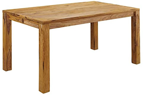 MASSIVMOEBEL24.DE | Nature Brown Esstisch aus Massivholz #813 | aus Sheeshamholz - Hellbraun, geölt | 140x90x76 cm | Massivholztisch Esszimmertisch Holztisch