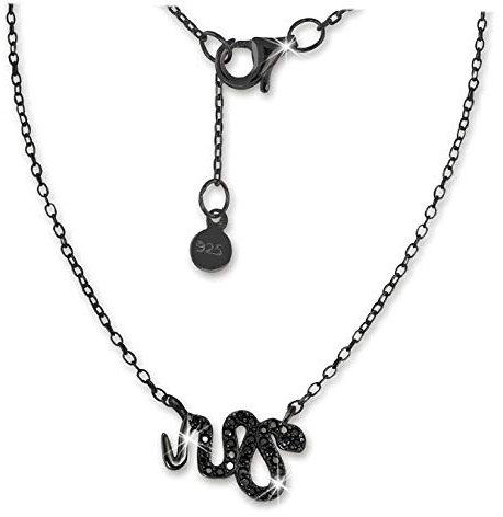 SilberDream Zirkonia Schlange Halskette schwarz Schmuck 44cm 925 Silber GSK400S Silber Halskette