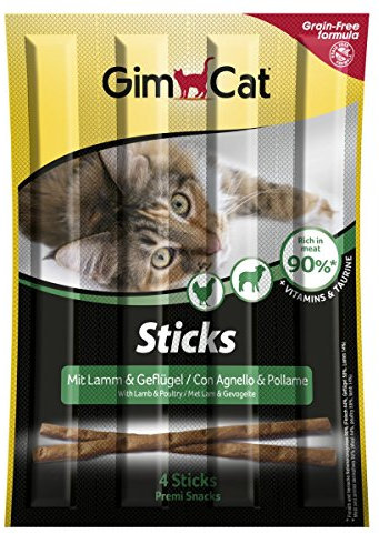Gimcat Sticks - Softer Kausnack Als Belohnung Mit Hohem Fleischanteil Und Vitaminen , 24 X 4