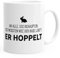 MoonWorks Kaffee-Tasse Spruch-Tasse 'An alle die wissen wie der Hase läuft - er hoppelt' - Modern, Uni Weiß, 325 ml, Keramik, Spülmaschinengeeignet