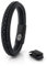Akitsune Fides Lederarmband | Armschmuck Frauen Herren Edelstahl Männer Armband - Mattschwarz - Schwarz 19cm