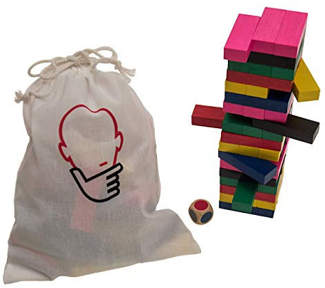 ROMBOL Wackelturm aus edlem Holz für tollen Spielspaß, Modell:2