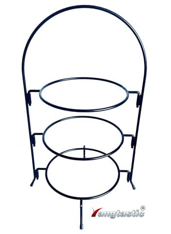 Yangtastic® Demountable 3 Tier Metal Cake Stands with Rubber Feet Fit Plates up to 230mm | Reusable Stackable Afternoon High Tea Stand Cupcake Fruits Rack Party Tableware Food Display Set Holder
