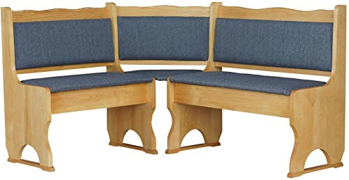 k koma Polster Eckbank Kiefer Holz, Alder Farbe mit Polsterung MASSIVHOLZ - NEU GRAU DUNKEL (180 x 180)