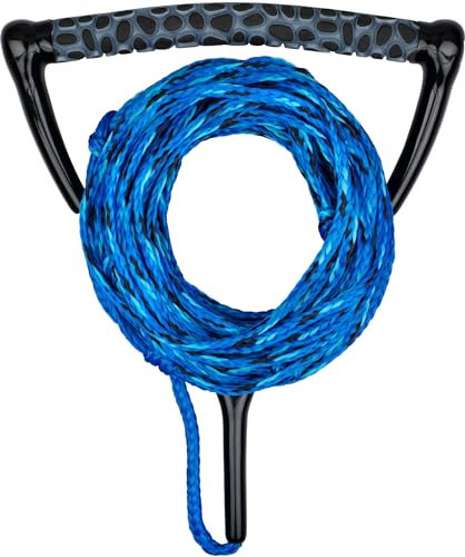 Mesle Ergo Corde pour Wakeboard et Ski Nautique, poignée Ergonomique en Mousse EVA, Flottante, Longueur de la Corde de Traction avec haltère 23 m, raccourcissable à 16,7 m, avec Rope Keeper
