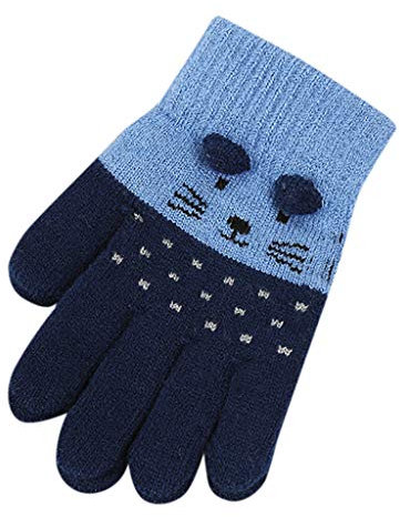 Kinder Winter Warm Handschuhe Verdickung Warme Süßes Schneehandschuhe Winddichte Strickhandschuhe für 3-7 Jahre Jungen Mädchen Geschenk für Kinder Geburtstagsgeschenk
