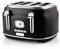 Westinghouse Retro 4-Slice Toaster - Six Adjustable Browning Levels - with Self Centering Function & Crumb Tray - Including Warm Rack for Bread, Bagels, Sandwiches, & Croissants - Black