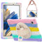 Gerutek Funda Anticaída para Samsung Galaxy Tab A8 10.5 2022 (SM-X200/X205/X207), Carcasa Rugosa con Soporte Giratorio, Correa de Mano/Hombro, Funda Antichoque para Galaxy Tab A8 10.5, Colorido Rosa