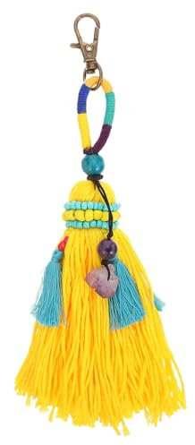 HOMSFOU Bohemian-Quasten-Schlüsselanhänger, Tasche, Schlüsselanhänger, Handtaschen, Anhänger, Geldbörse, Quasten, Schlüsselanhänger, Ringe