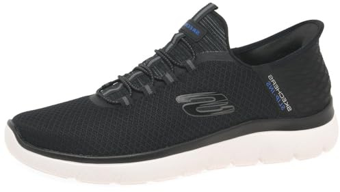 Skechers Herren Summits High Range Slip-InTurnschuhe, Black Mesh/Wht Trim, 39 EU
