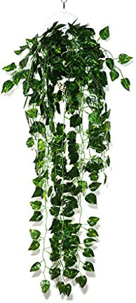 Ghirlanda artificiale con foglie di edera, piante, vite, fogliame finto per la casa, decorazione da parete fai da te