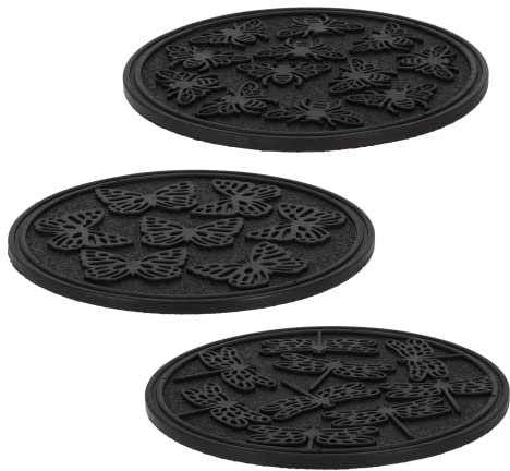 Esschert Design Trittplatte Insekten 30cm Sortiert in 3 Variationen aus Recyceltem Gummi