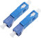 ECSiNG Lot de 2 adaptateurs à fibre optique monomode 9/125 SM SC mâle vers LC femelle convertisseur de fibre optique hybride pour réseau Ethernet et équipement de communication optique