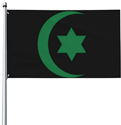 Emblema de la República del Rif Bandera de jardín de patio de 3x5 pies Decoración interior Bandera impresa de una cara